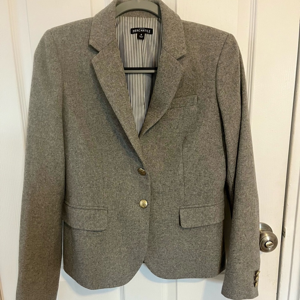 J. Crew Classic Gray Fitted Blazer